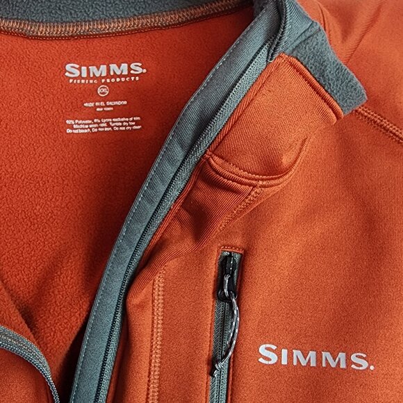 Simms Fishing Half Zip Pullover Fleece Lined Jacket Mens XXL - Picture 3 of 9